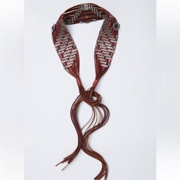 Free People Bonita Leather Wrap Belt in Artemis New wtag main image 5